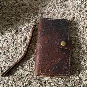 Leather iPhone X case.